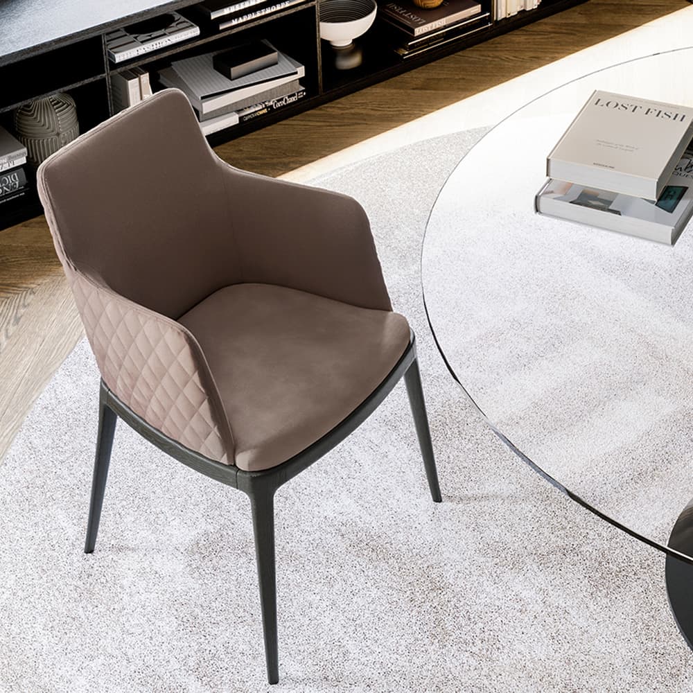 Max Diamond Wood Base Armchair By Italforma