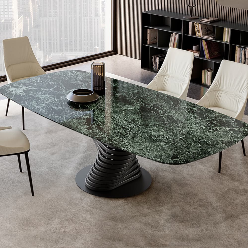 Rotolo Top Marble Dining Table By FCI London
