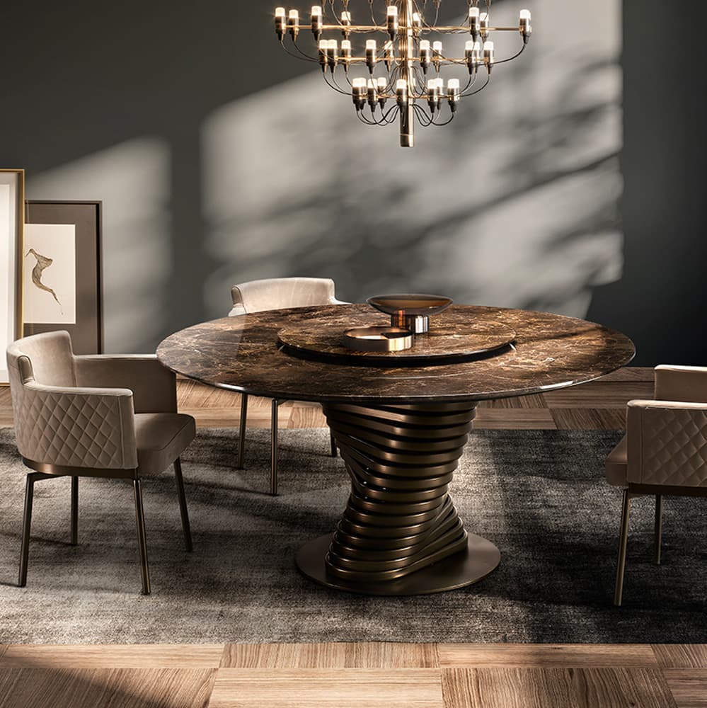 Rotolo Top Marble Dining Table By FCI London