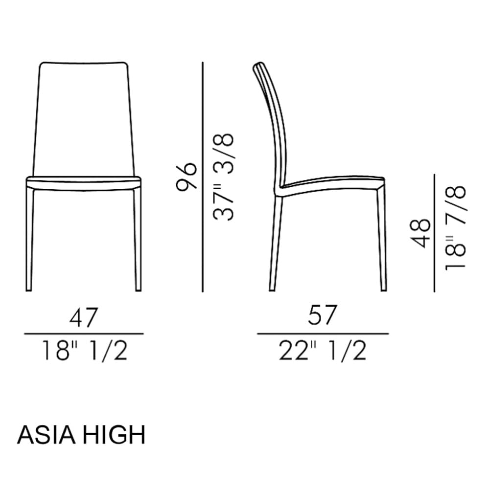 Asia-High Soft Dining Chair by Italforma