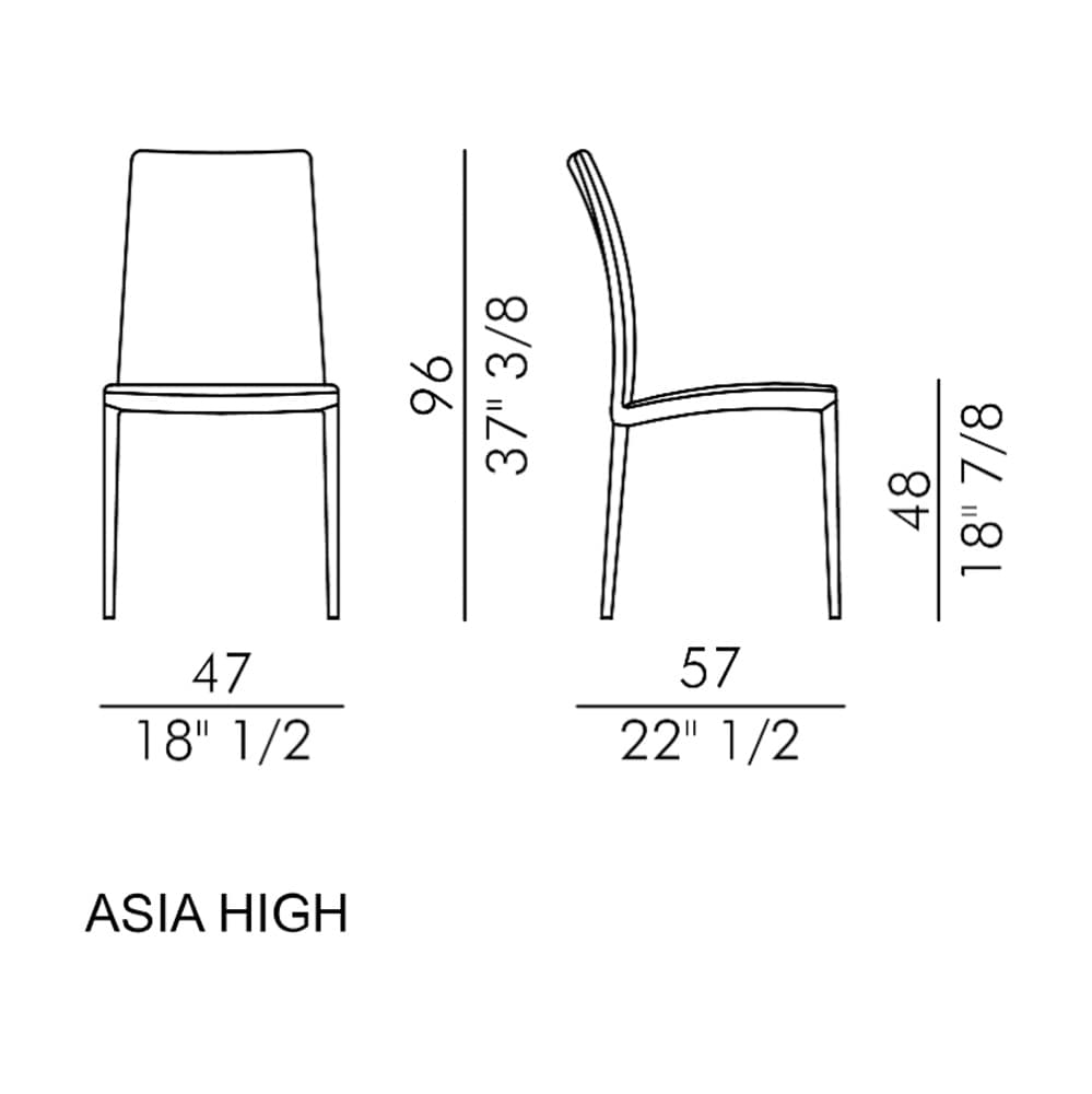 Asia-High Edge Dining Chair by Italforma
