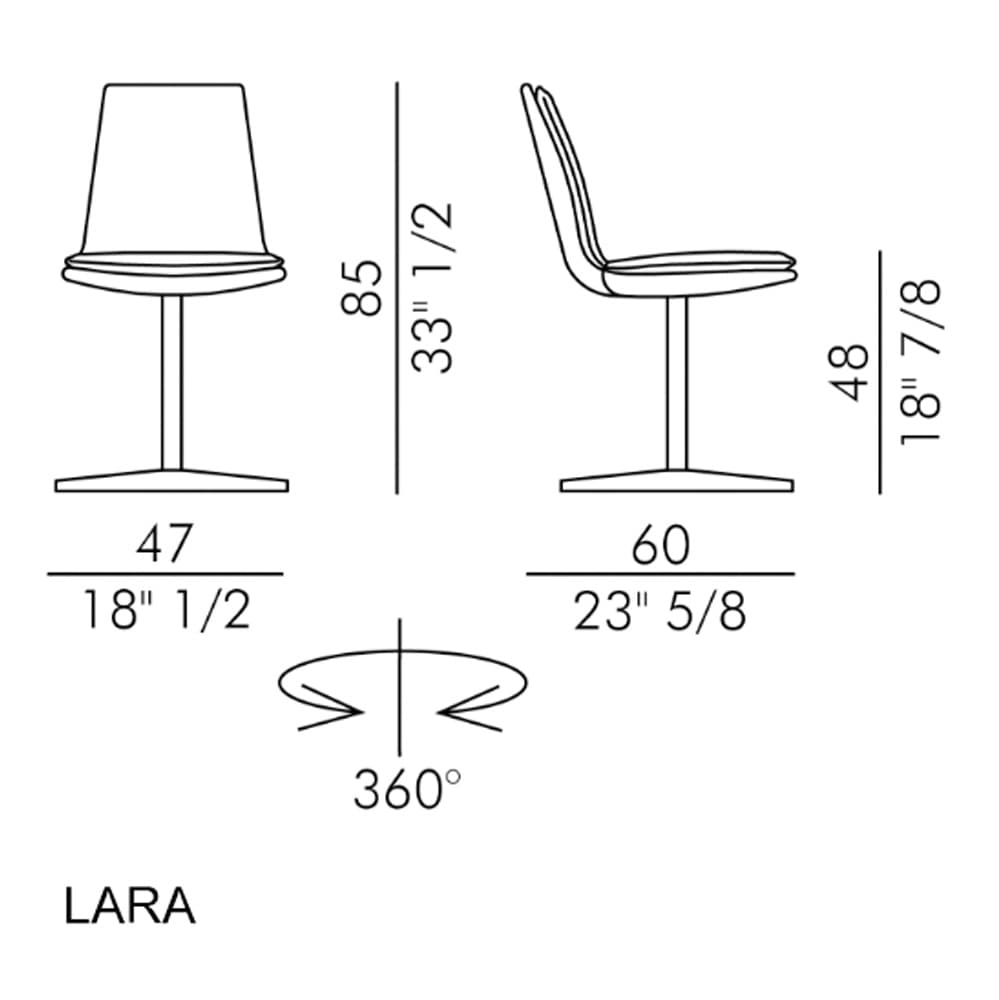 Lara 4 Ways Swivel Chair by Italforma
