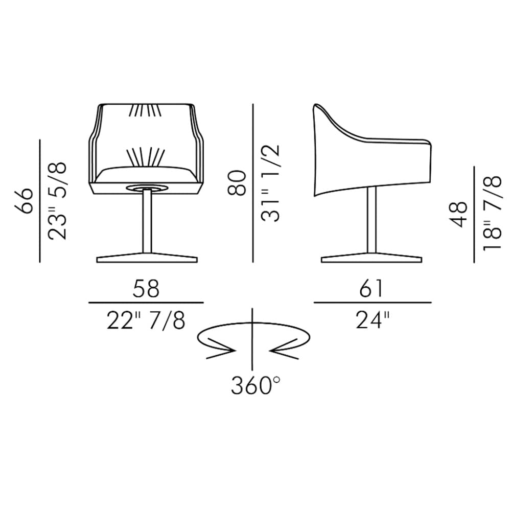 Isisdora 4 Ways Swivel Chair by Italforma
