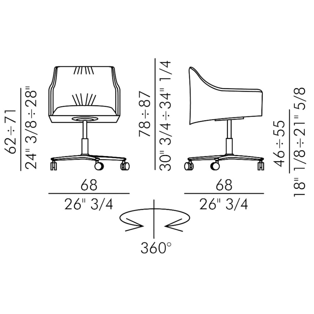 Isisdora 5Ways Swivel Chair by Italforma