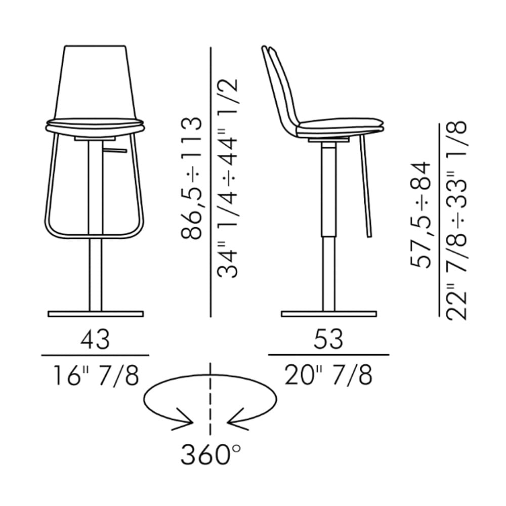 Lara 4 Ways Bar Stool by Italforma
