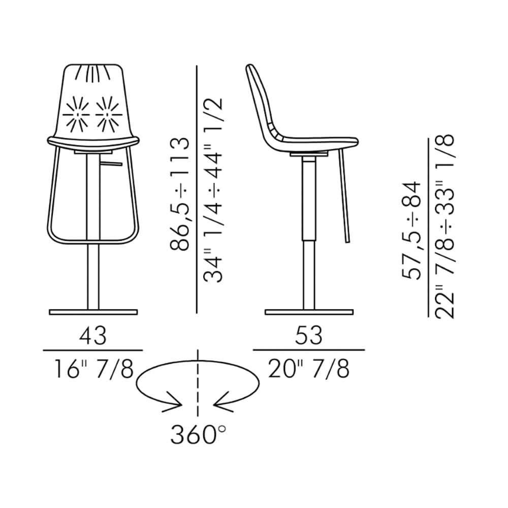 Lisa 4 Ways Bar Stool by Italforma