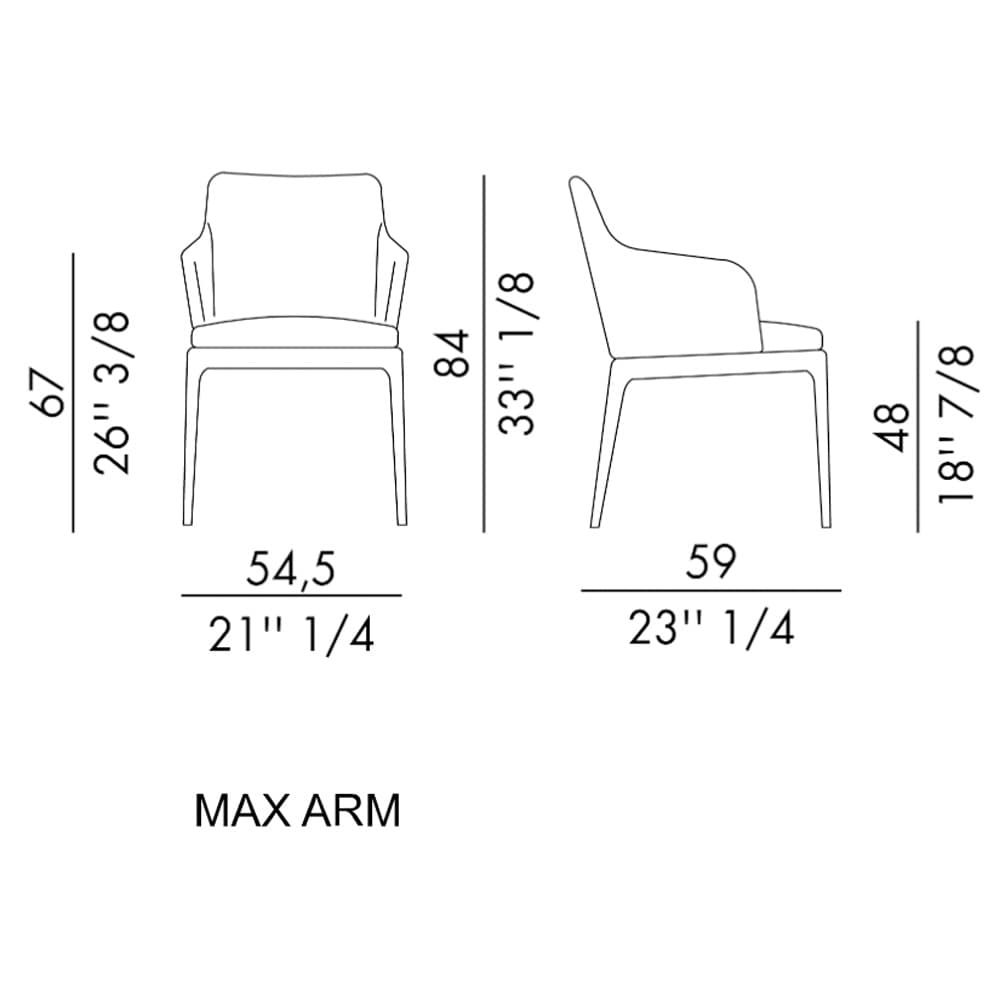 Max Wood Base Armchair by Italforma