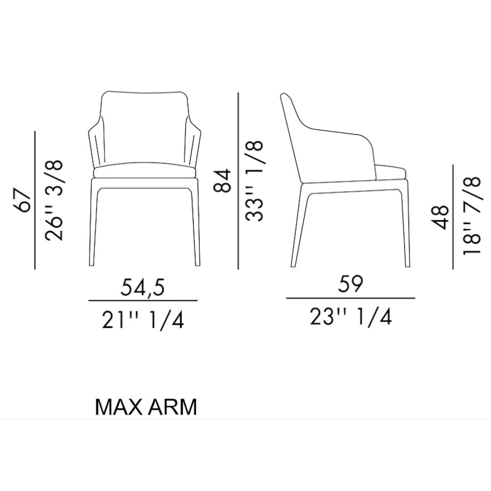 Max Diamond Wood Base Armchair by Italforma