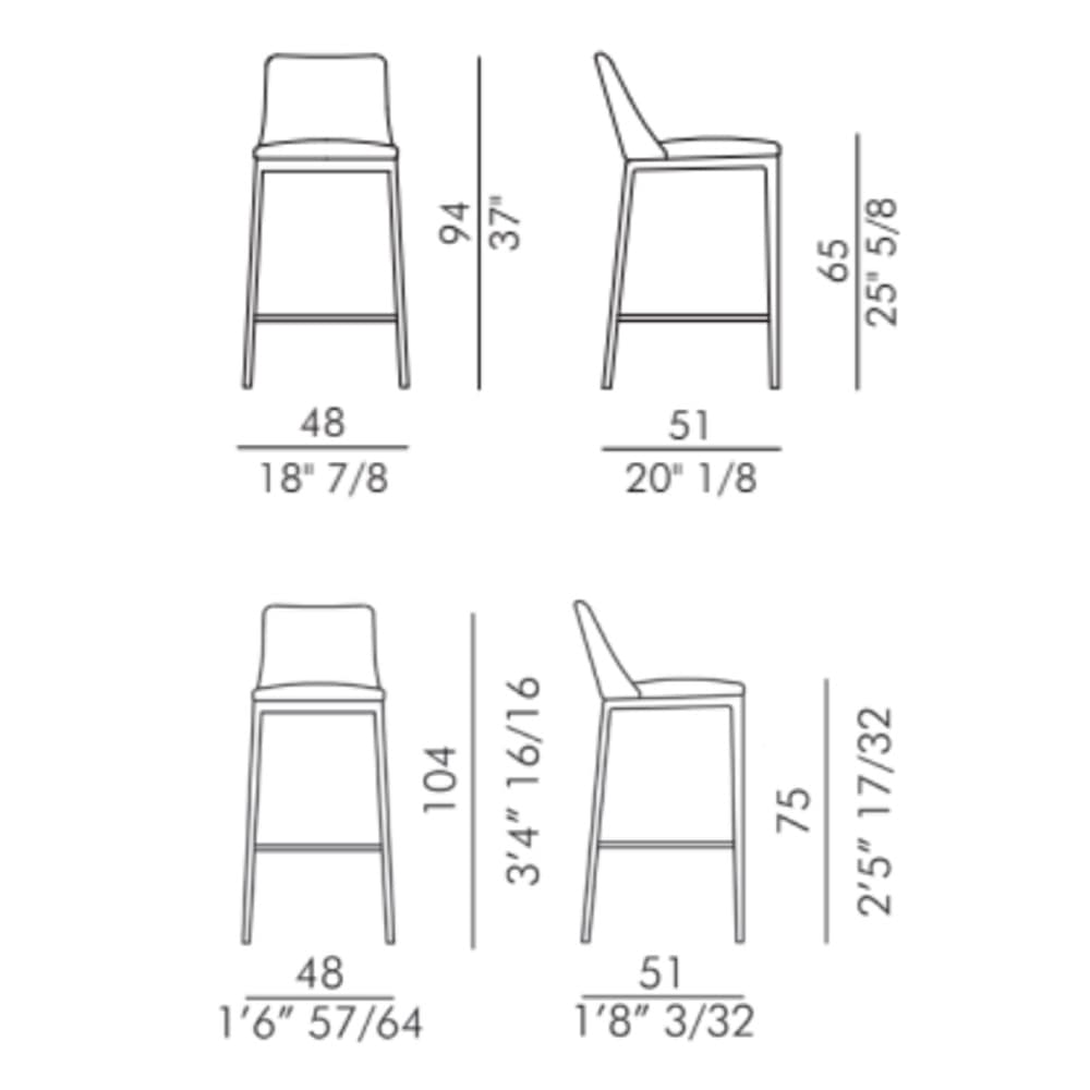 Max Wood Base Bar Stool by Italforma