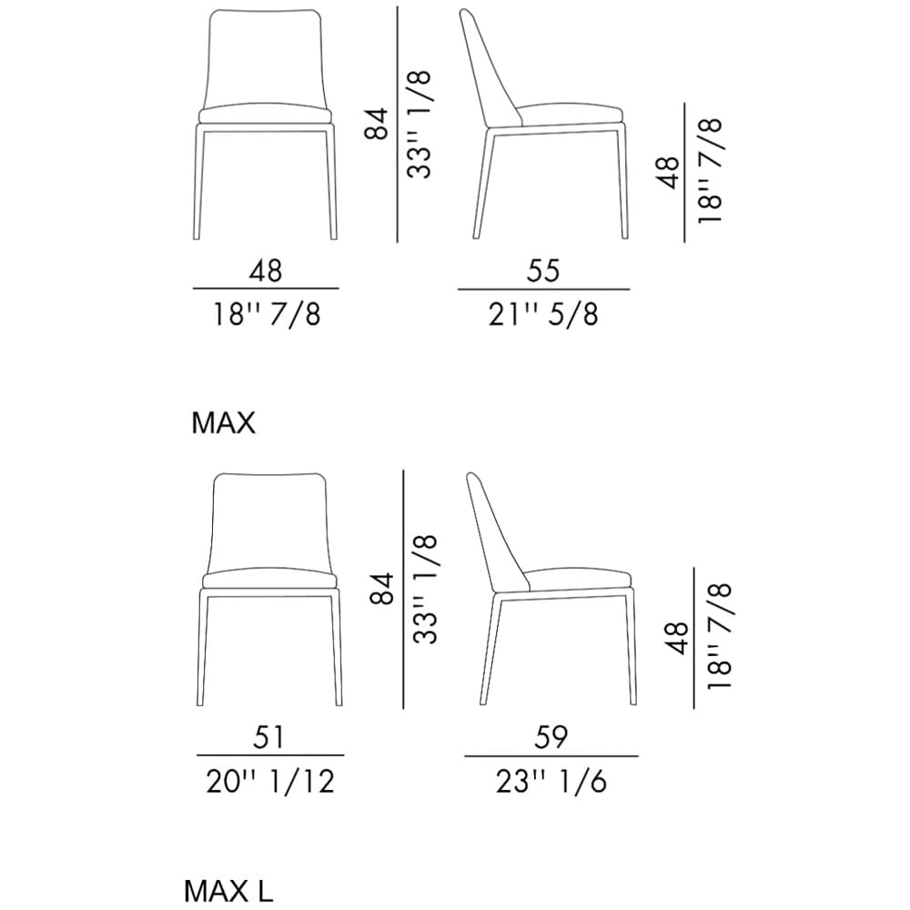 Max Metal Base Dining Chair by Italforma