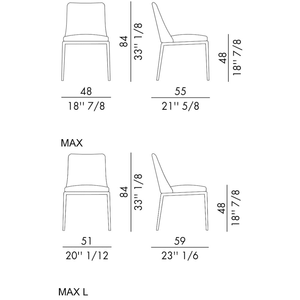 Max Diamond Metal Base Dining Chair by Italforma