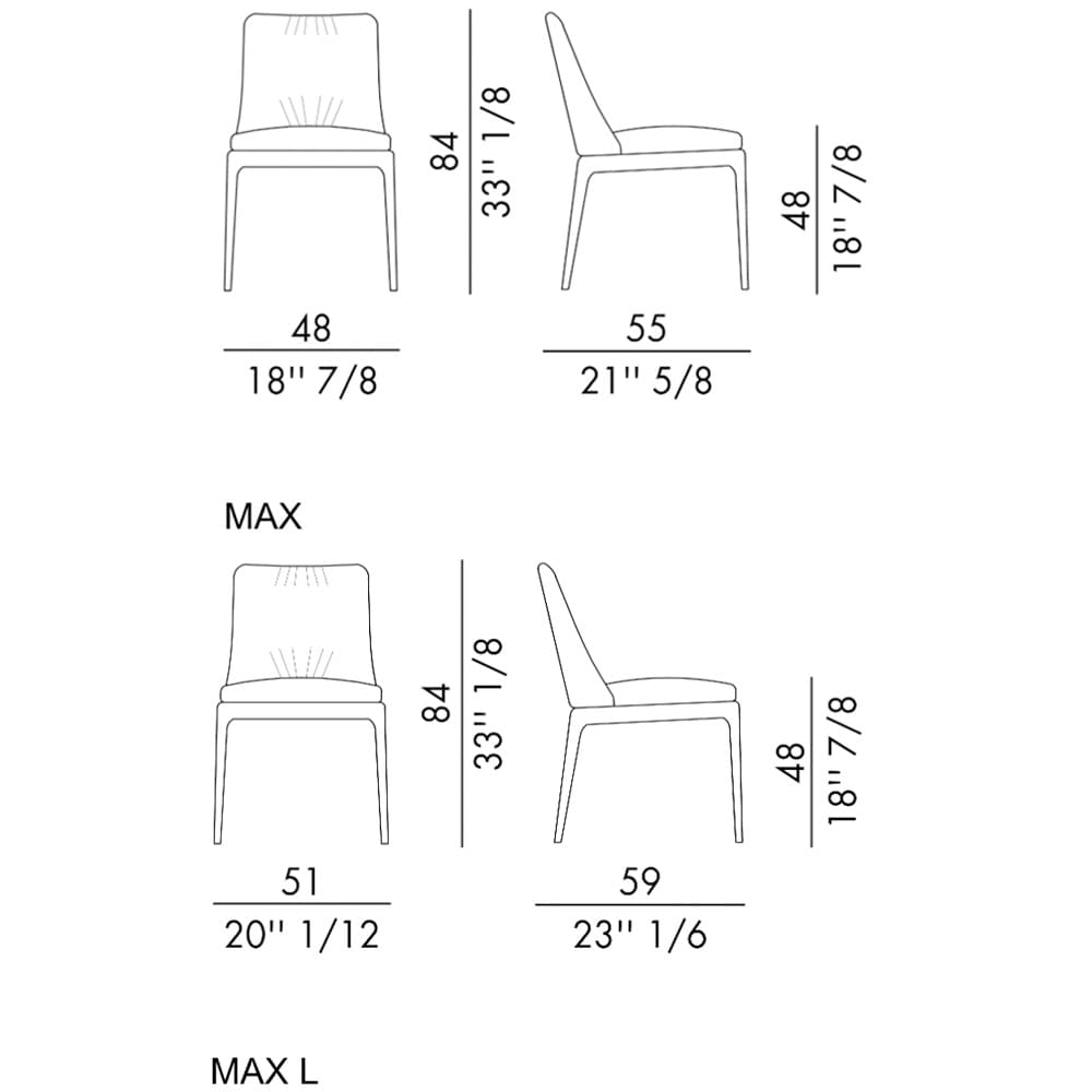 Max Deluxe Wood Base Dining Chair by Italforma