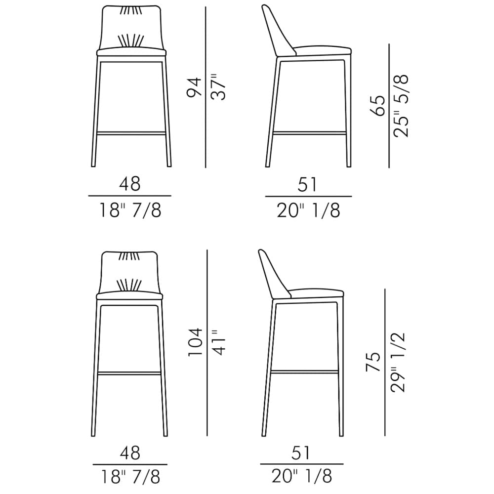 Max Deluxe Wood Base Bar Stool by Italforma