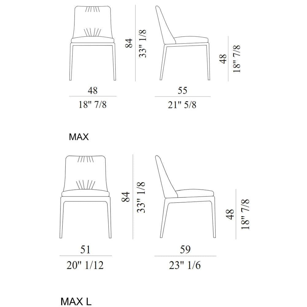 Max Deluxe Metal Base Dining Chair by Italforma