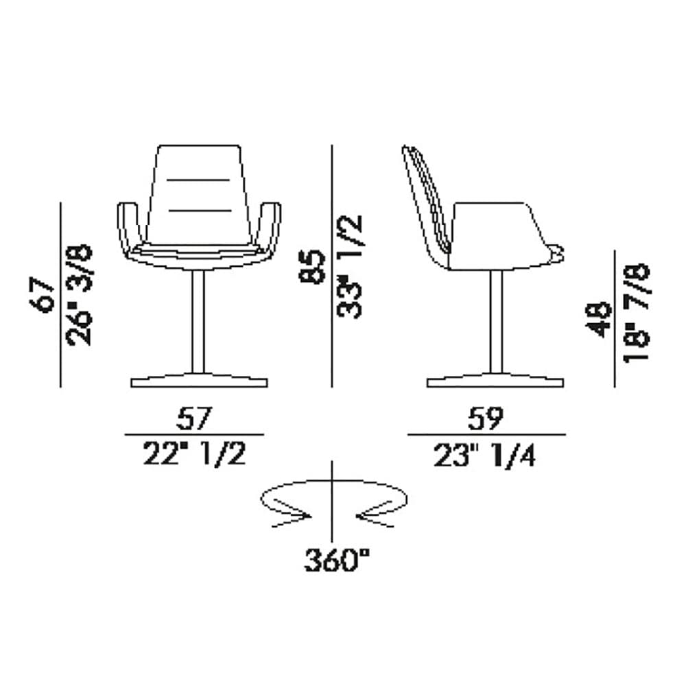 Lady 4 Ways Swivel Armchair | Italforma | FCI London