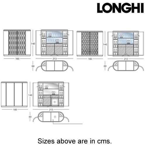 Beverly Bar Cabinet  by Longhi