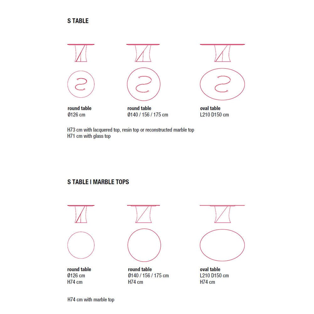 S Dining Table by Mdf Italia