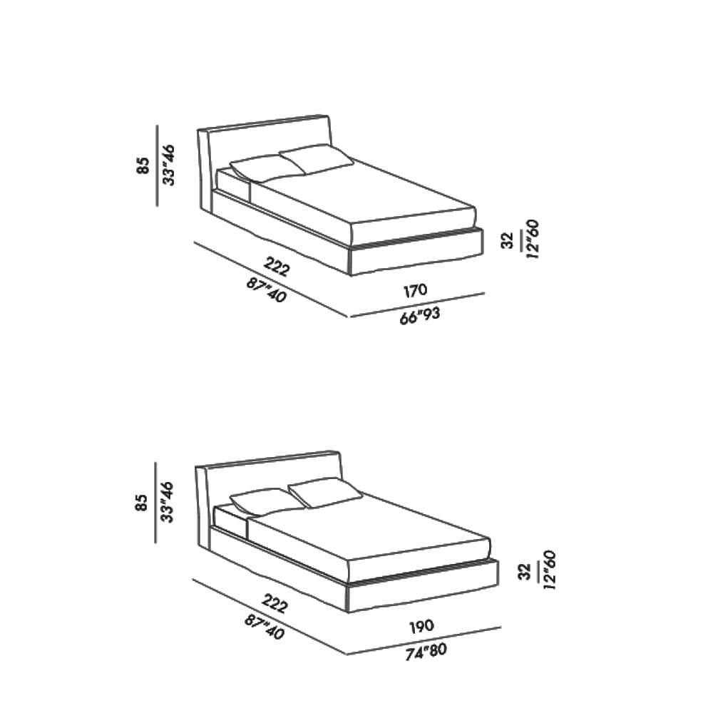 Law Double Bed by Meridiani