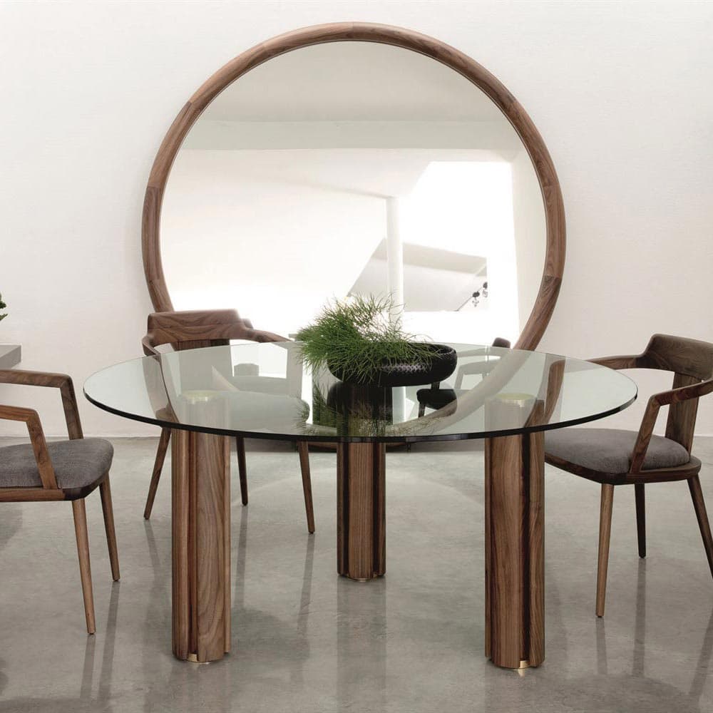 Quadrifoglio Crystal Round 3 Dining Table by Porada