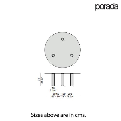 Quadrifoglio Crystal Round 3 Dining Table by Porada