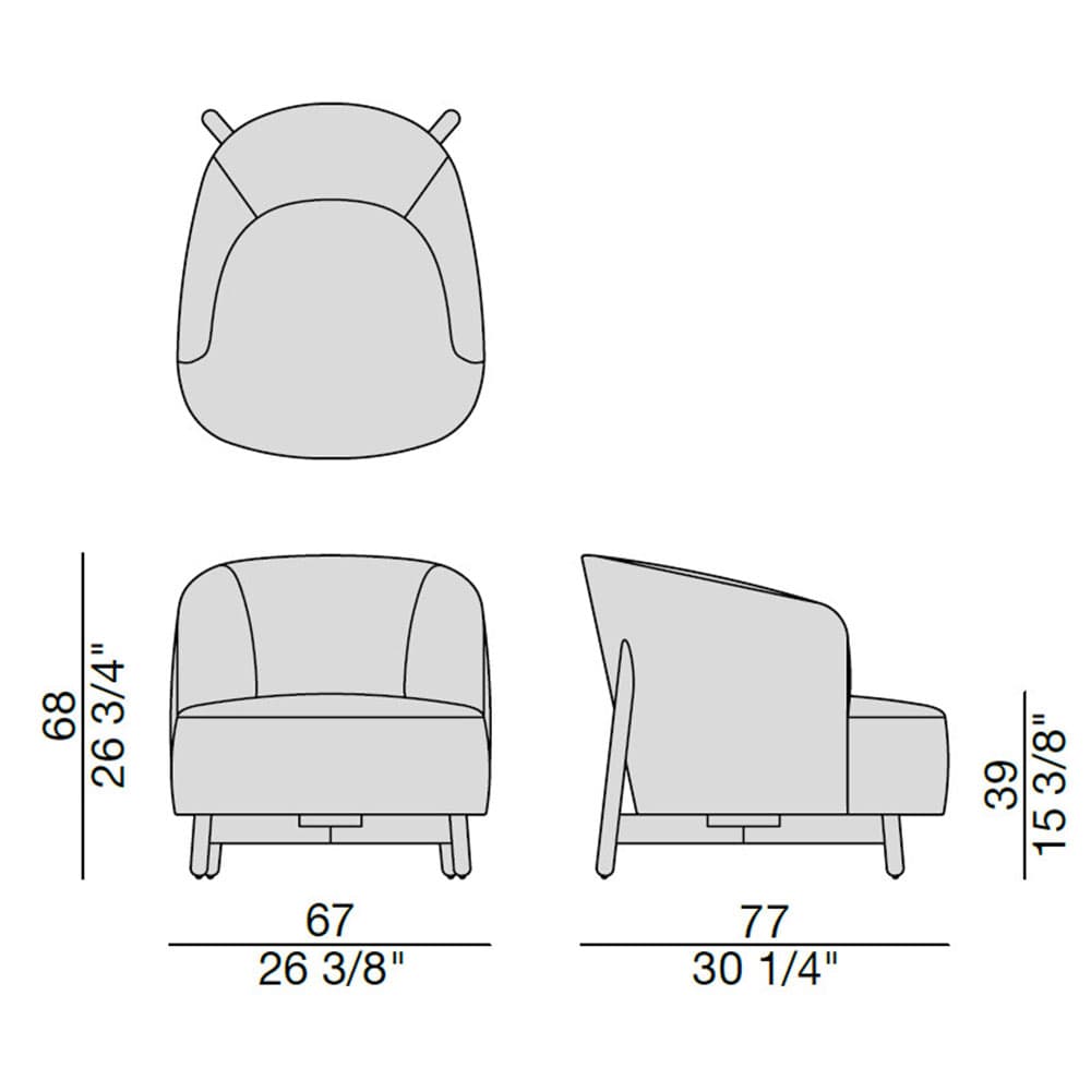 Girlfriend Wood Armchair by Porada