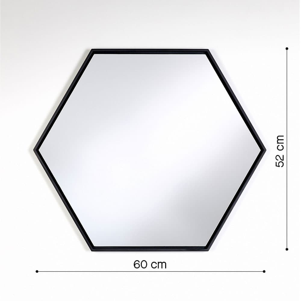 Lina Black Hex Mirror By FCI London