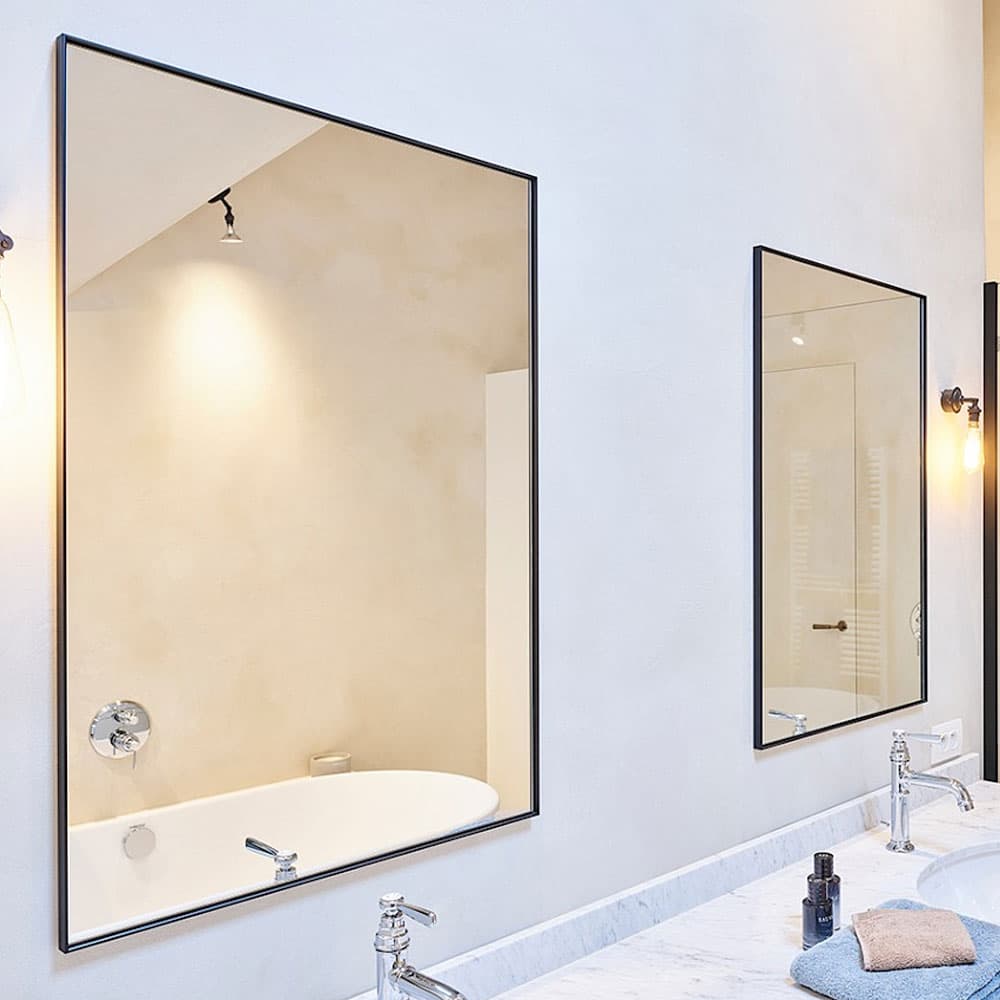 Lucka Black Small Rectangle Mirror By FCI London