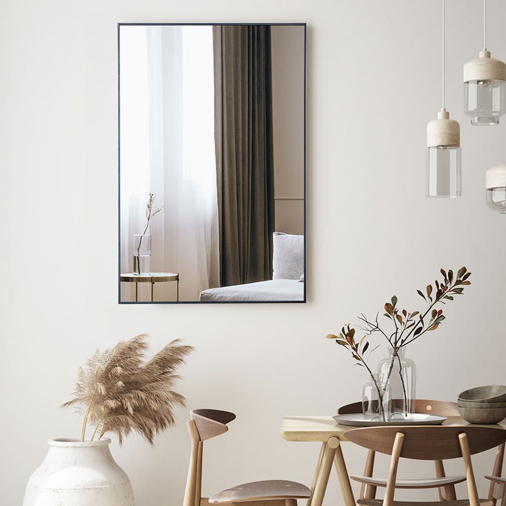 Lucka Black Small Rectangle Mirror By FCI London