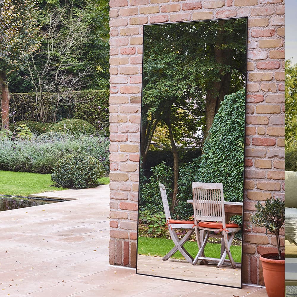 Lucka Outdoor Black XL Mirror By FCI London