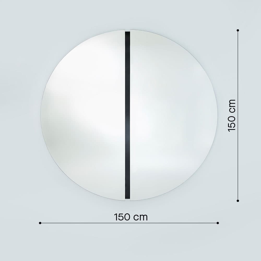 Luna Black Round M Mirror By FCI London