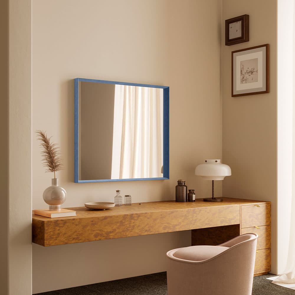 Velvet Blue Rectangle Mirror By FCI London