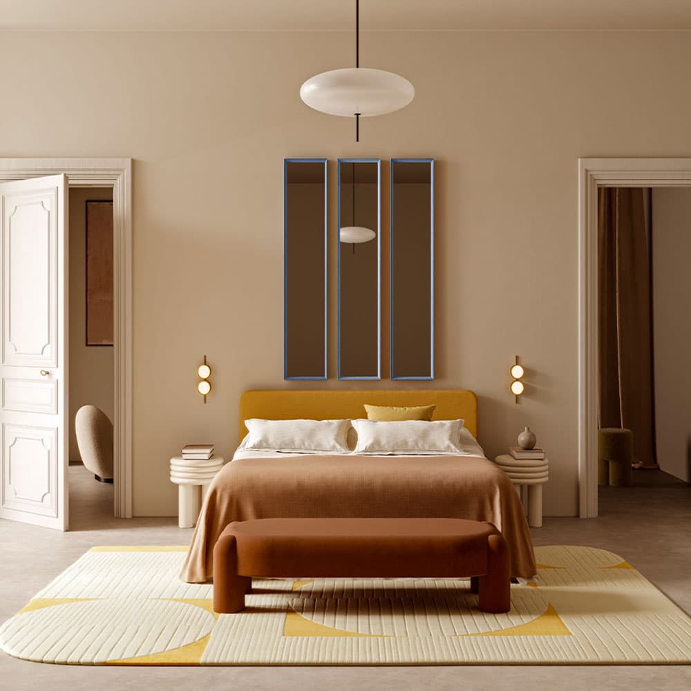 Velvet Blue Rectangle Mirror By FCI London