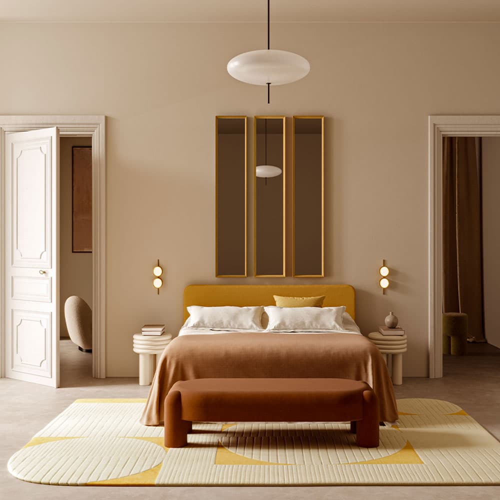 Velvet Ochre Rectangle Mirror By FCI London