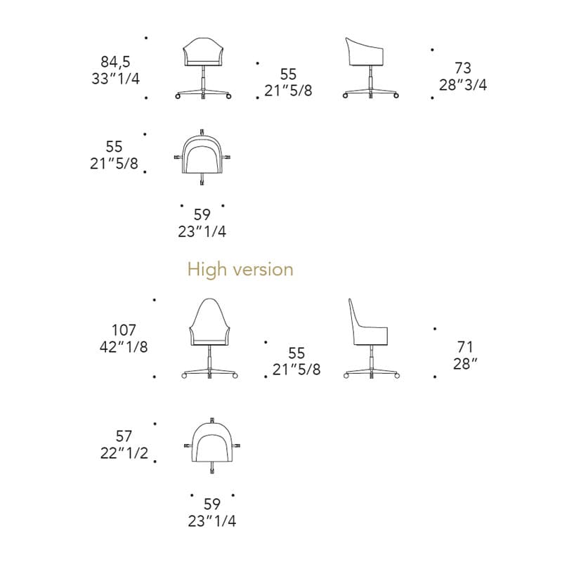 Peggy Swivel Armchair by Reflex Angelo