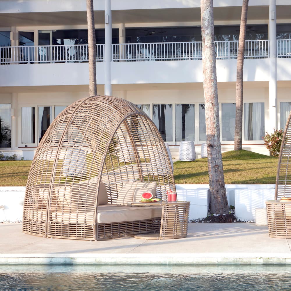 Surabaya Off White Mushroom Daybed by Skyline Design