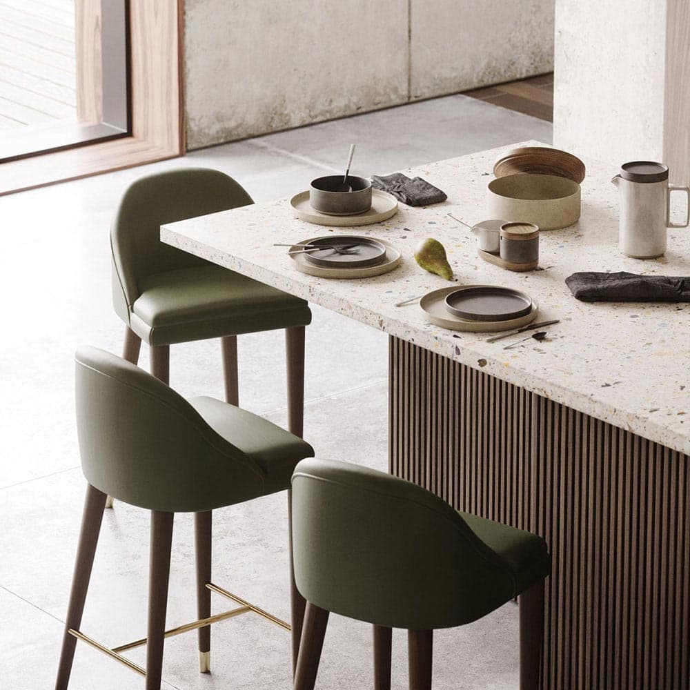 Estoril Bar Stool by Laskasas showing Portuguese wood craftsmanship and mid-century design