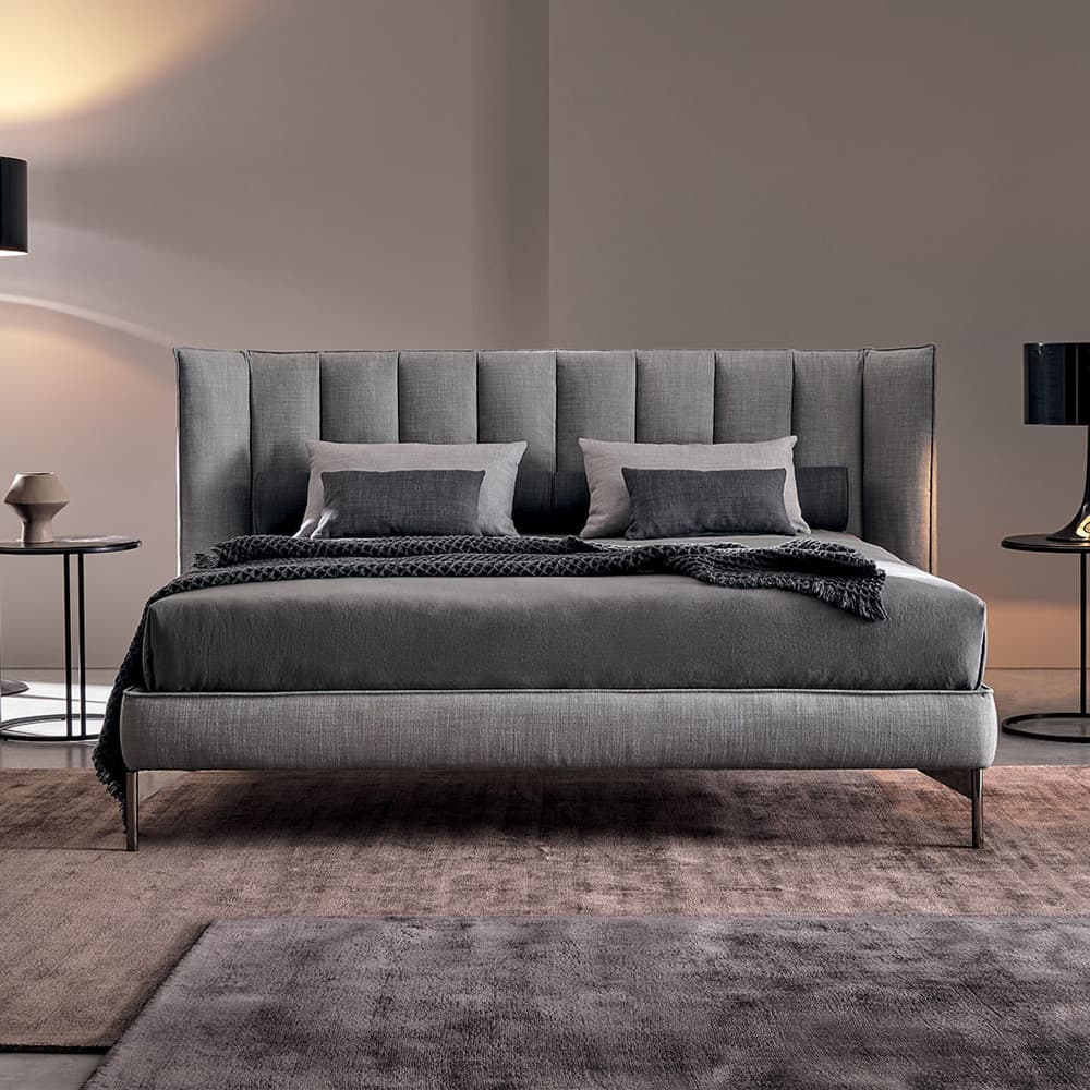 A dark grey bedroom furniture set