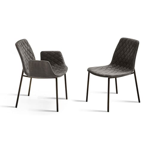 Lenny 4 Metal Legs Dining Chair By Italforma