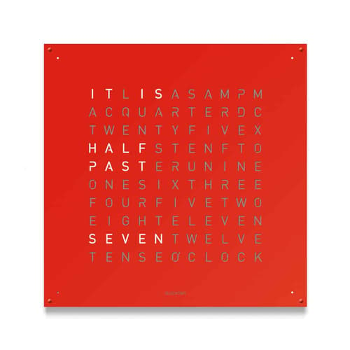 Qlocktwo 180 Large Clock Red Pepper by Biegert and Funk