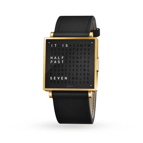 Qlocktwo 35Mm Gold Black Wristwatch by Biegert and Funk