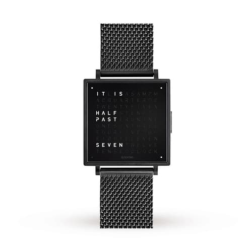 Qlocktwo 39Mm Black Steel Wristwatch by Biegert and Funk