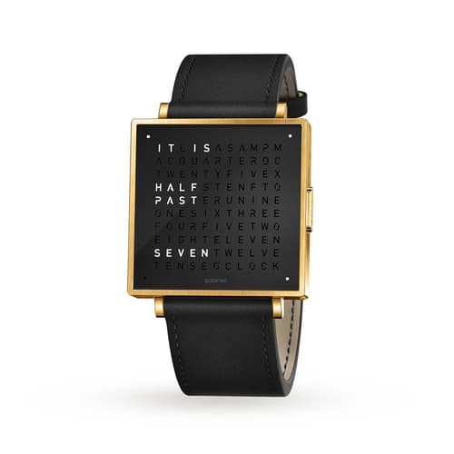 Qlocktwo 39Mm Gold Black Wristwatch by Biegert and Funk
