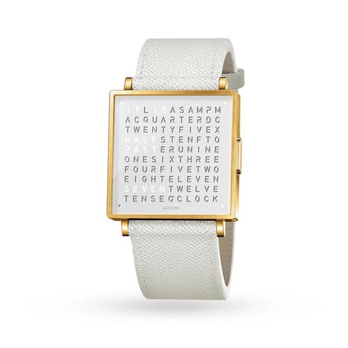Qlocktwo 39Mm Gold White Wristwatch by Biegert and Funk