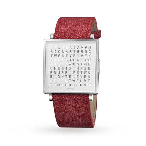 Qlocktwo 39Mm Pure White Red Wristwatch by Biegert and Funk