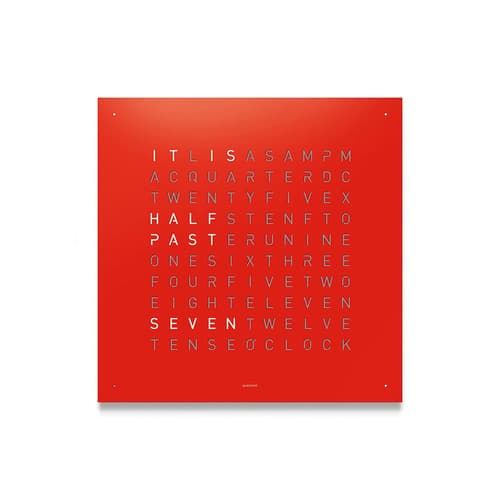 Qlocktwo Classic Steel Powder Coated Clock Red Pepper by Biegert and Funk