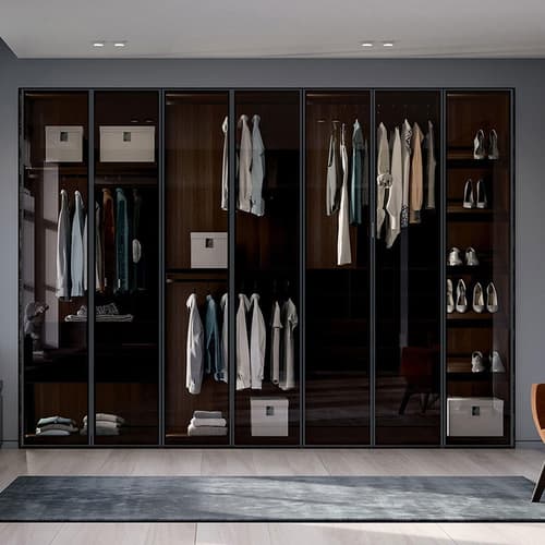 Glass Up Hinged Door Wardrobes by Dallagnese