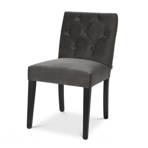Atena Savona Grey Velvet Dining Chair by Eichholtz