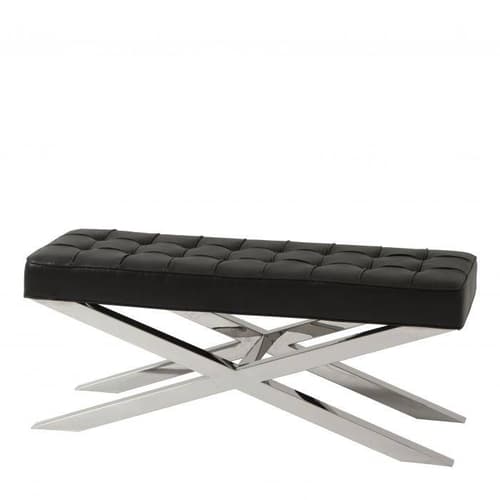 Beekman Place Black Leather Look Bench by Eichholtz