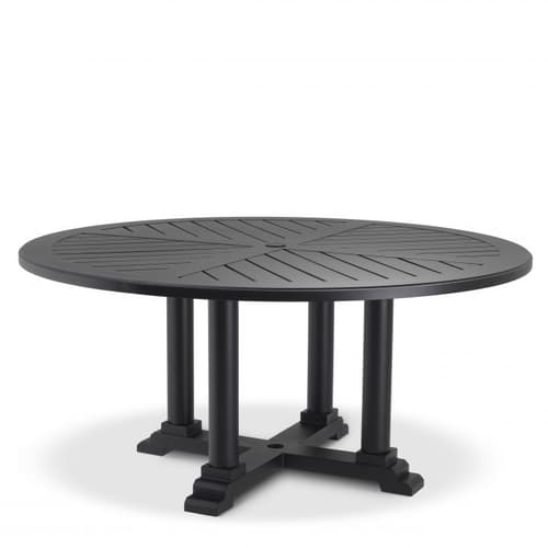 Bell Rive 160 Cm Black Finish Dining Table by Eichholtz