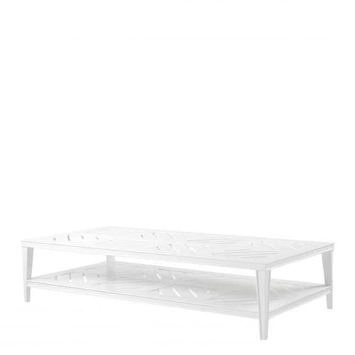 Bell Rive Square White Finish Rectangular Outdoor Table by Eichholtz